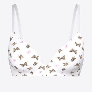 Victoria's Secret White Butterfly Print Bra